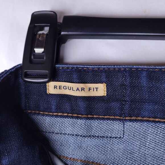 Hugo Boss Jeans Mens 31/32 Dark Wash Orange Regular Fit Button Fly - Picture 7 of 16